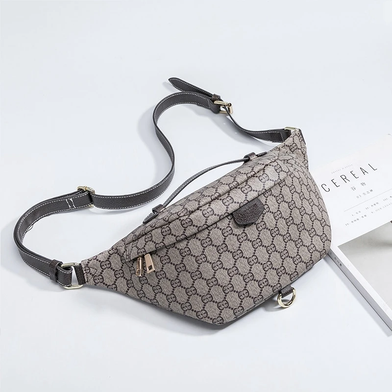 New Fashion Printed Waist Bag for Men Cashier Storage Dumplings Bag Outdoor Running Chest Bag Large Capacity Women