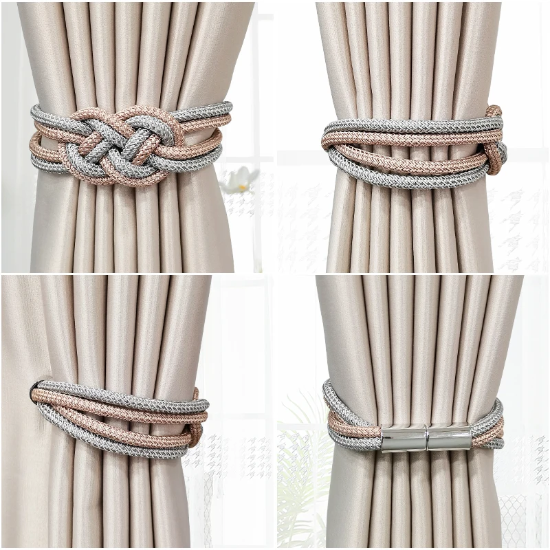 

2Pcs/set Magnetic Curtain Tieback Buckle Strap Holdbacks Magnet Clip For Curtain Rod Tie Backs Hanging Belts Rope Accessoires