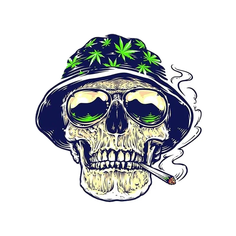 

LLY-2470 Creativity smoker Skull Modeling Personality Car Stickers PVC Fashion Auto Window Bumper Waterproof Quality Decal Decor