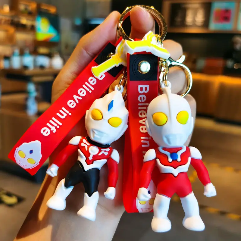

Ultraman anime cartoon new key chain student school bag chain kindergarten pendant car key gift stall creative male wholesale