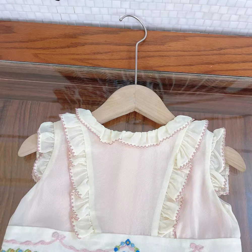 

High-end custom 2022 spring and summer new girl doll collar striped dress