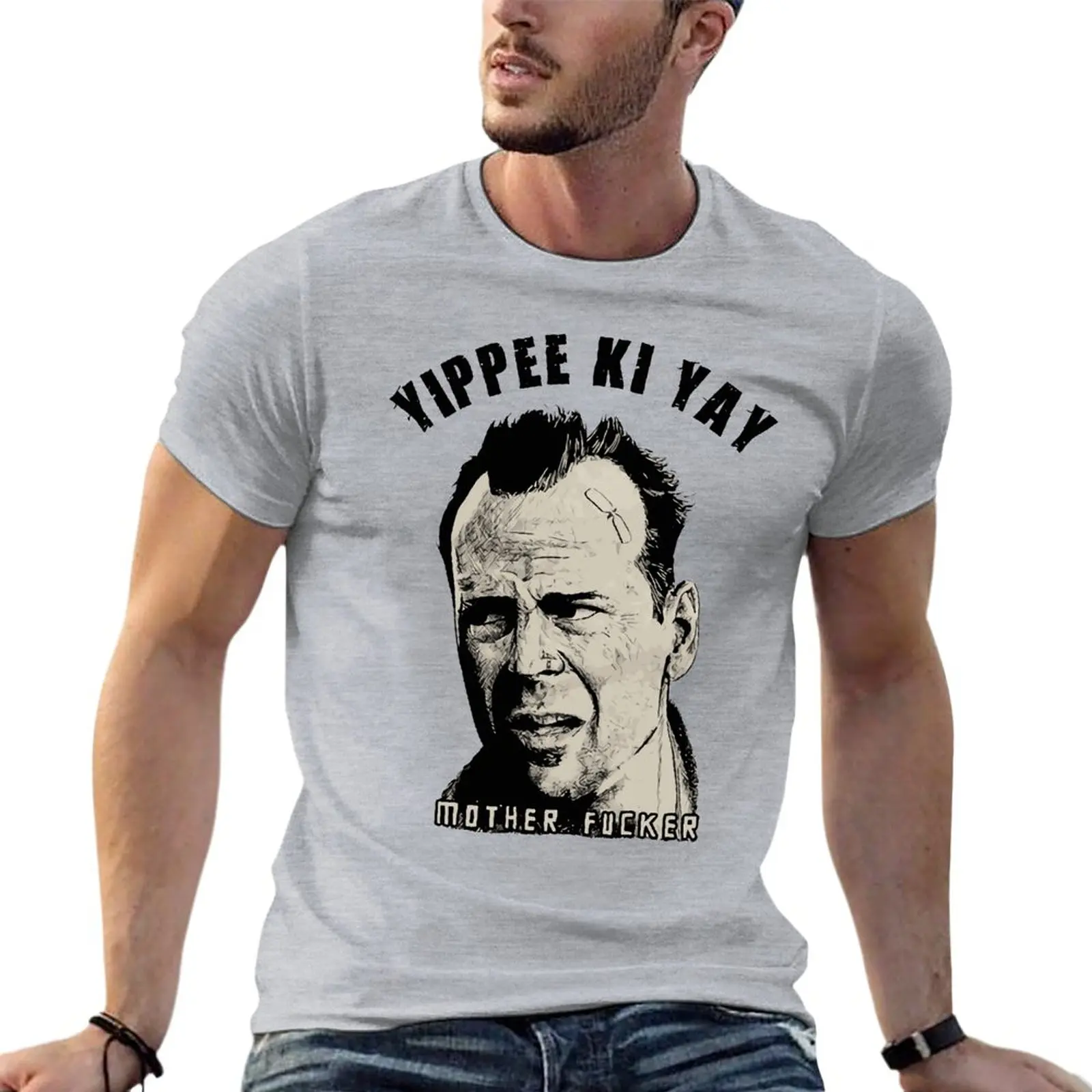 

Die Hard - Alan Rickman - Hans Gruber 1988 Movies Oversized T-Shirt Harajuku Men'S Clothing 100% Cotton Streetwear Top Tee