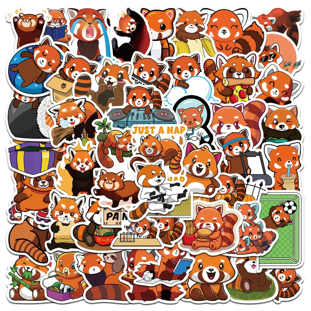 

10/50PCS Cute Red Panda Stickers Turning Decal Sticker for Luggage Laptop Water Bottle Phone Skateboard Teens Girls Kids Toys