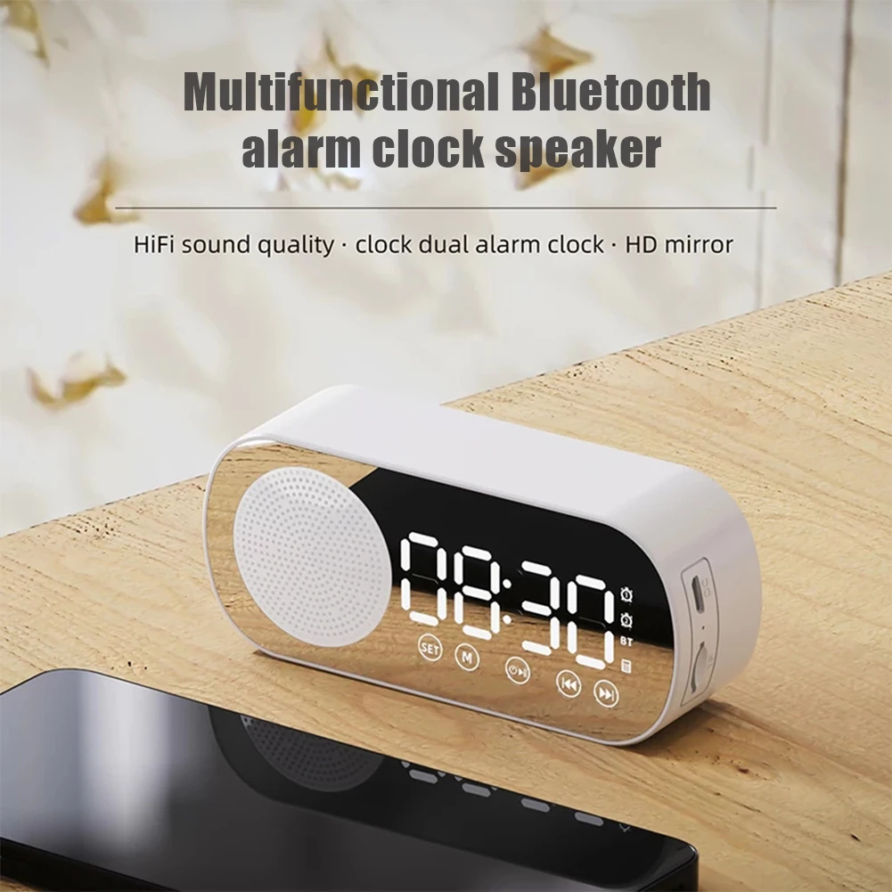Многофункциональная Беспроводная колонка двойной будильник светодиодный HD