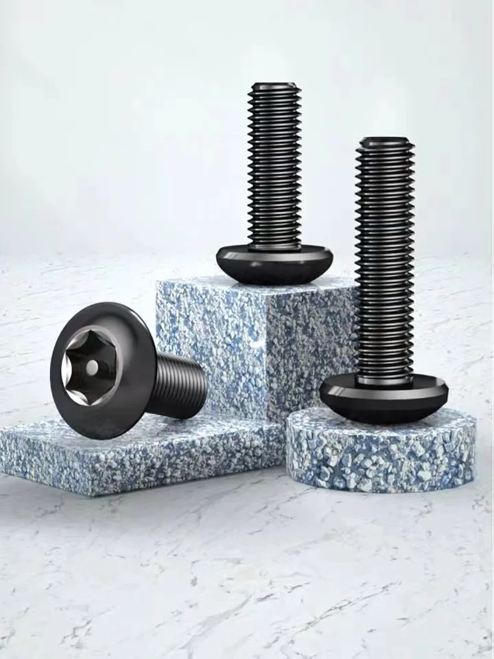 Винты GB2672 ISO14583 черные из нержавеющей стали 304 с шестислойной круглой головкой и