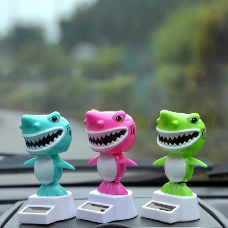 

3Pcs Car Shark Fashion Solar Powered Swinging Animated Bobble Dancer Toy Car Decor Kids Toys Gift For Car Dashboards