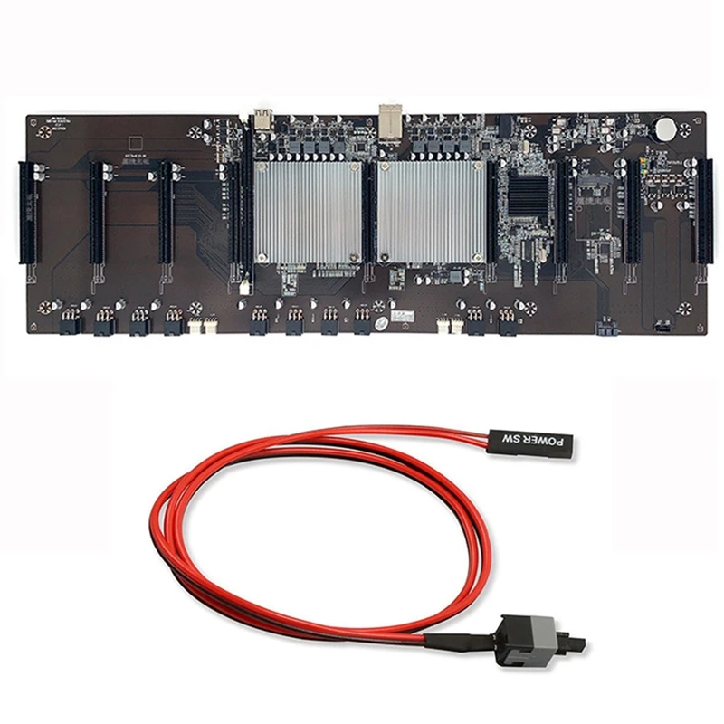 

X79 BTC Mining Motherboard 9 Graphics Slot 60Mm Pitch Support RTX 3060 GPU Support E5-2603 4607 V2 CPU +Switch Line