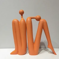 modern minimalist abstract character bookend ornament resin model orange yoga man sculpture gift crafts home decoration ornament