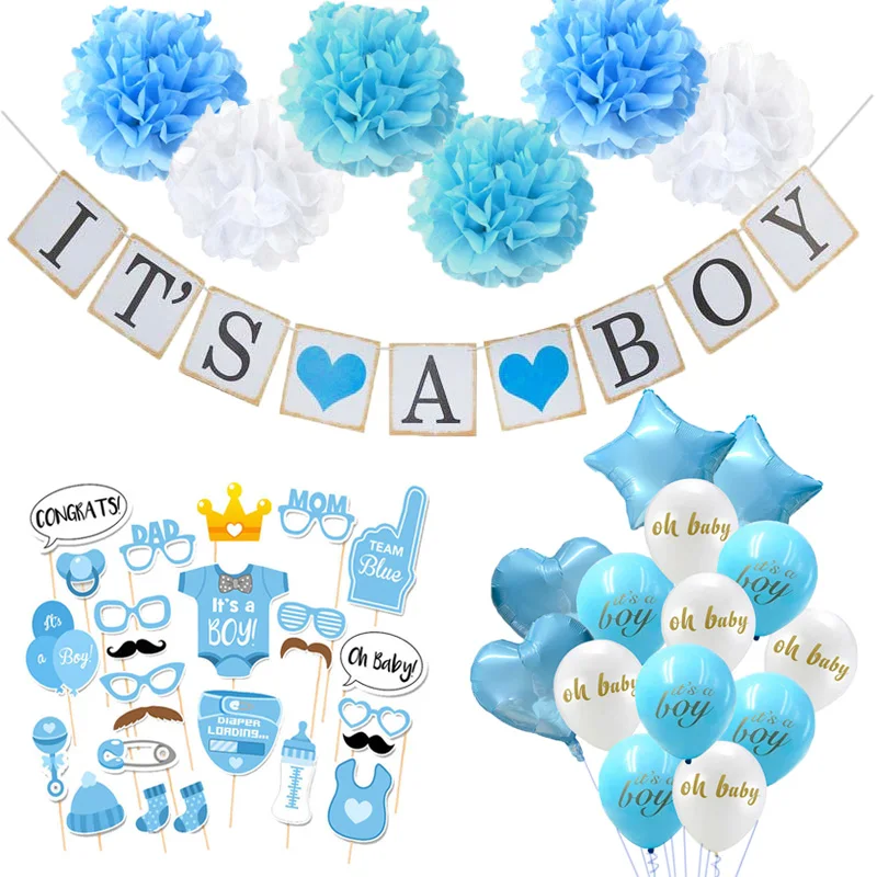

Baby Shower Boy Girl Decorations It's A Boy It's A Girl Banner Oh Baby Balloons Set Gender Reveal Kids Birthday Party Supplies