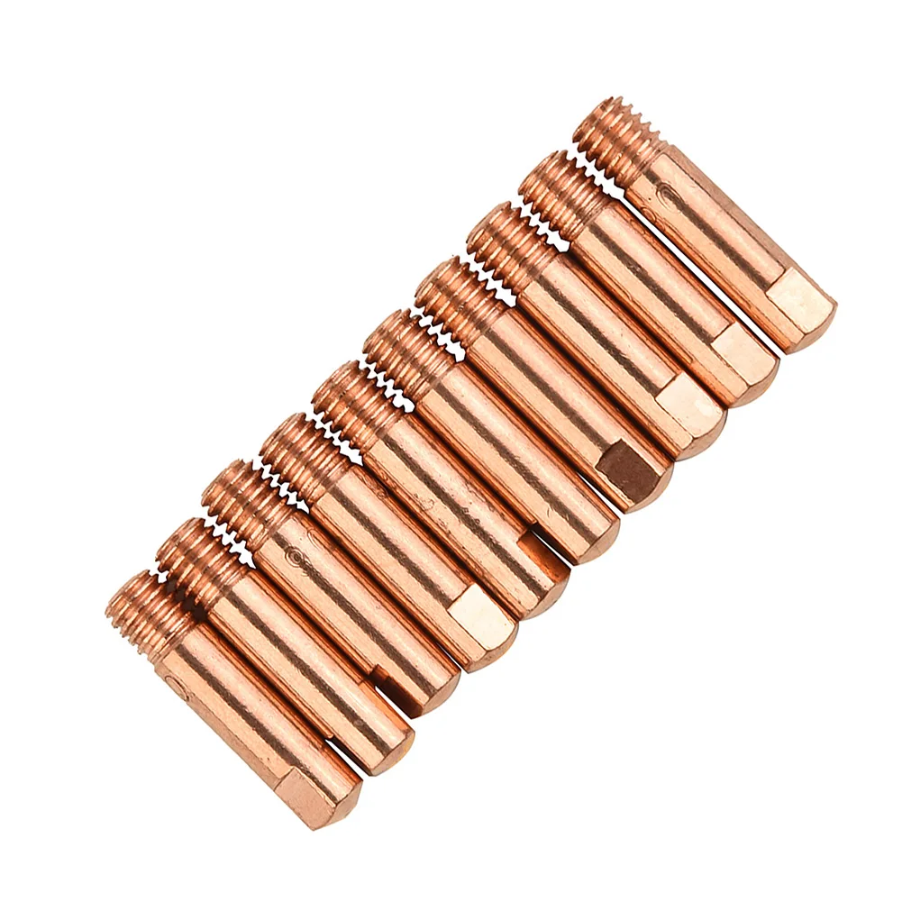 

Welding Contact Tips 0.6 - 1.2mm 10pcs Consumables For Binzel Style Torches Length 25mm MB15AK MIG Welder Torch