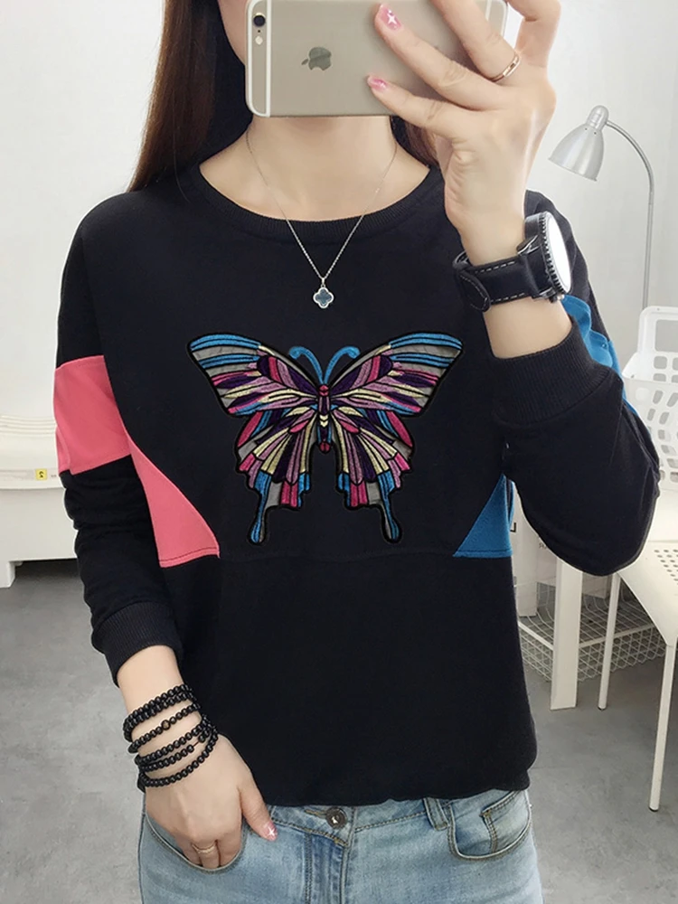 

Футболки BOBOKATEER с графическим рисунком, топы с длинным рукавом, женские футболки свободного кроя, толстовка с круглым вырезом, женская футбо...