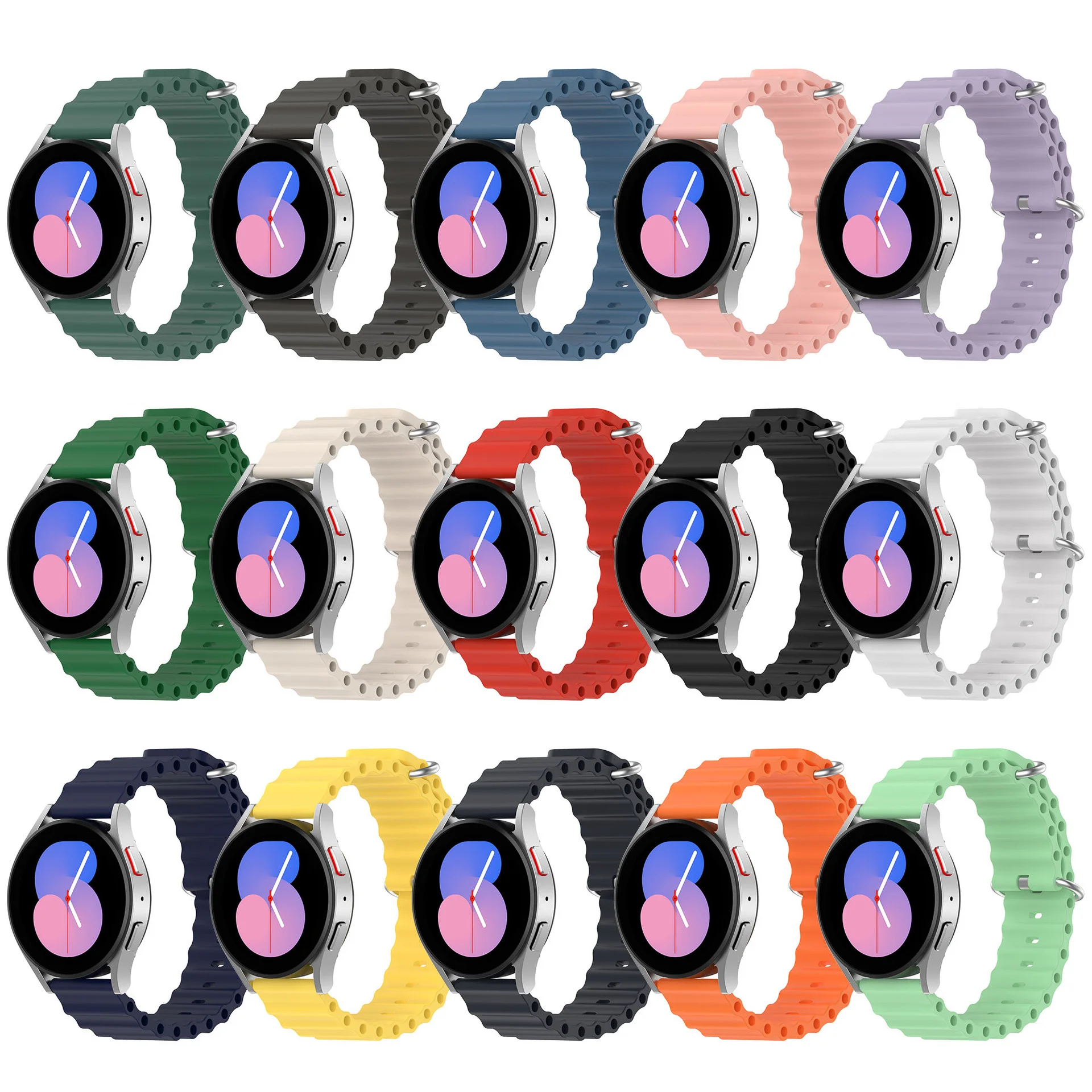 

20mm 22mm Band for Samsung Galaxy Watch 3 4 5 46mm 42mm Gear S3 Frontier Active 2 S3 Sport Silicone Bracelet Huawei GT 2 Strap