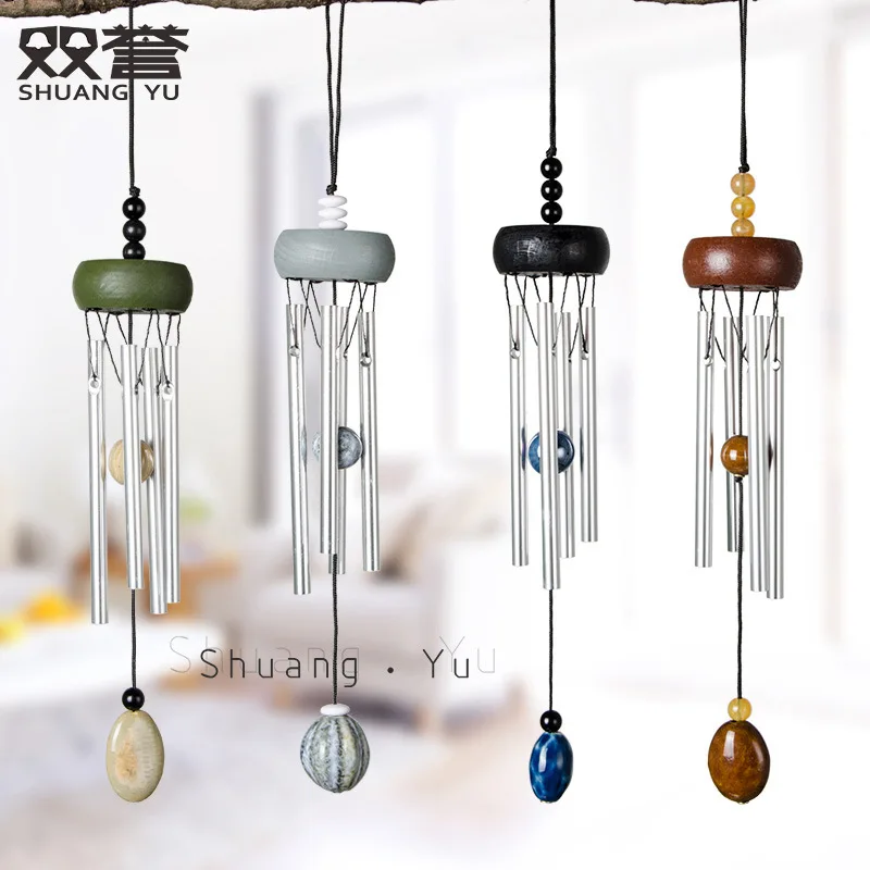 

Mini Solid Wood Solid Aluminum Rod Metal Wind Chime Fresh Home Decoration Pendant Door Decoration Gift Car Wind Chimes