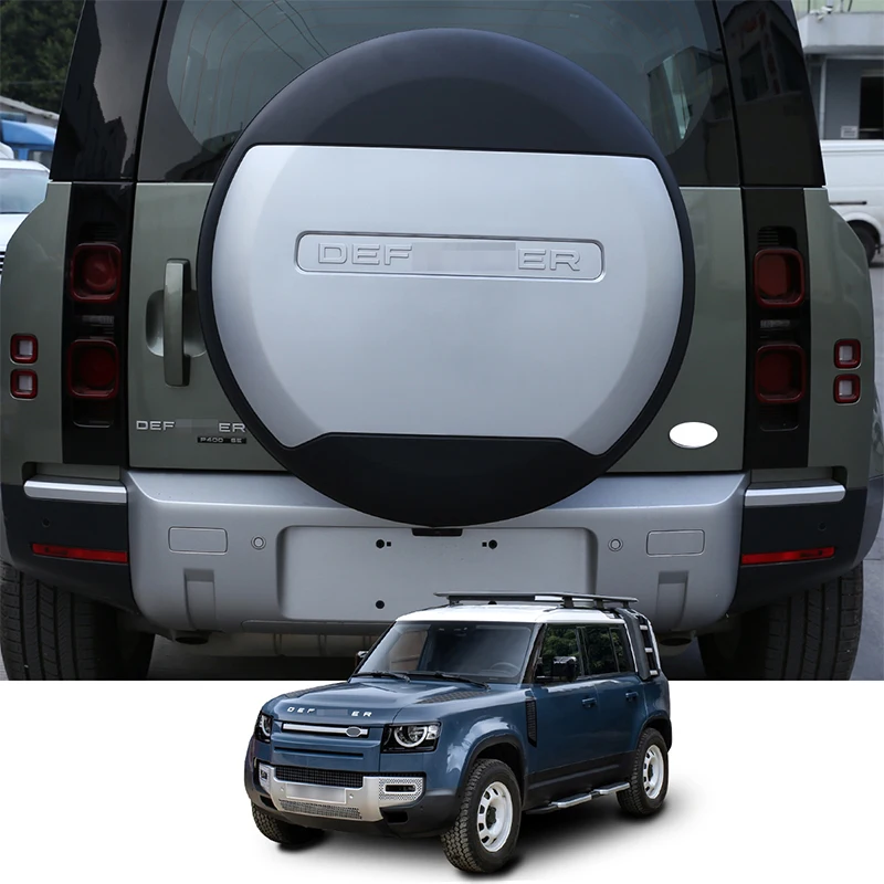 

For Land Rover Defend 90 110 2008-2021 ABS leather Car Rear Spare Tire Protective Cover Car Accessories (with Logo)