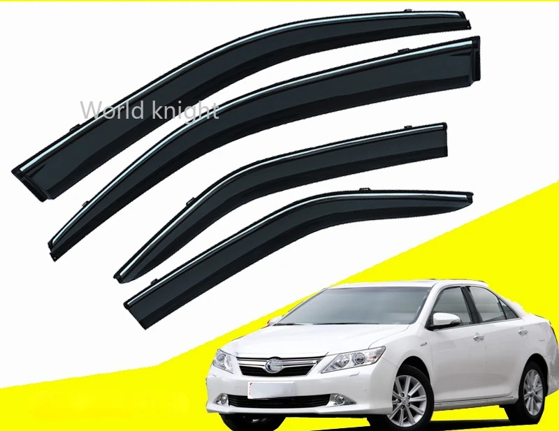 For Toyota Camry  2012-2017 Chrome Molding Trim Strip Wind Visor Deflectors Door Side Window Air Guard Against Snow Sun Rain