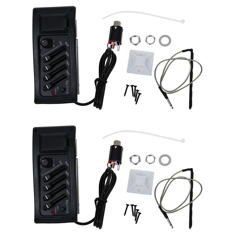 

2X Guitar Preamp Amplifier Equalizer EQ 4-Band EQ Preamp Acoustic Piezo 7545R