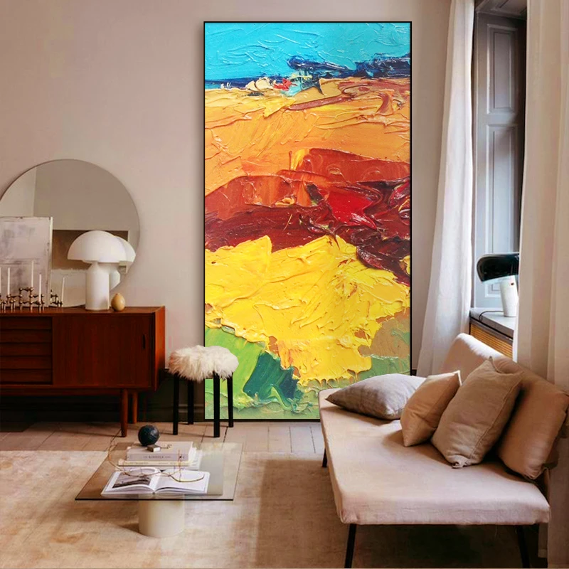 

Hand-painted Oil Painting Porch Art Texture Decorative Painting Living Room Modern Minimalist Abstract Hanging Painting