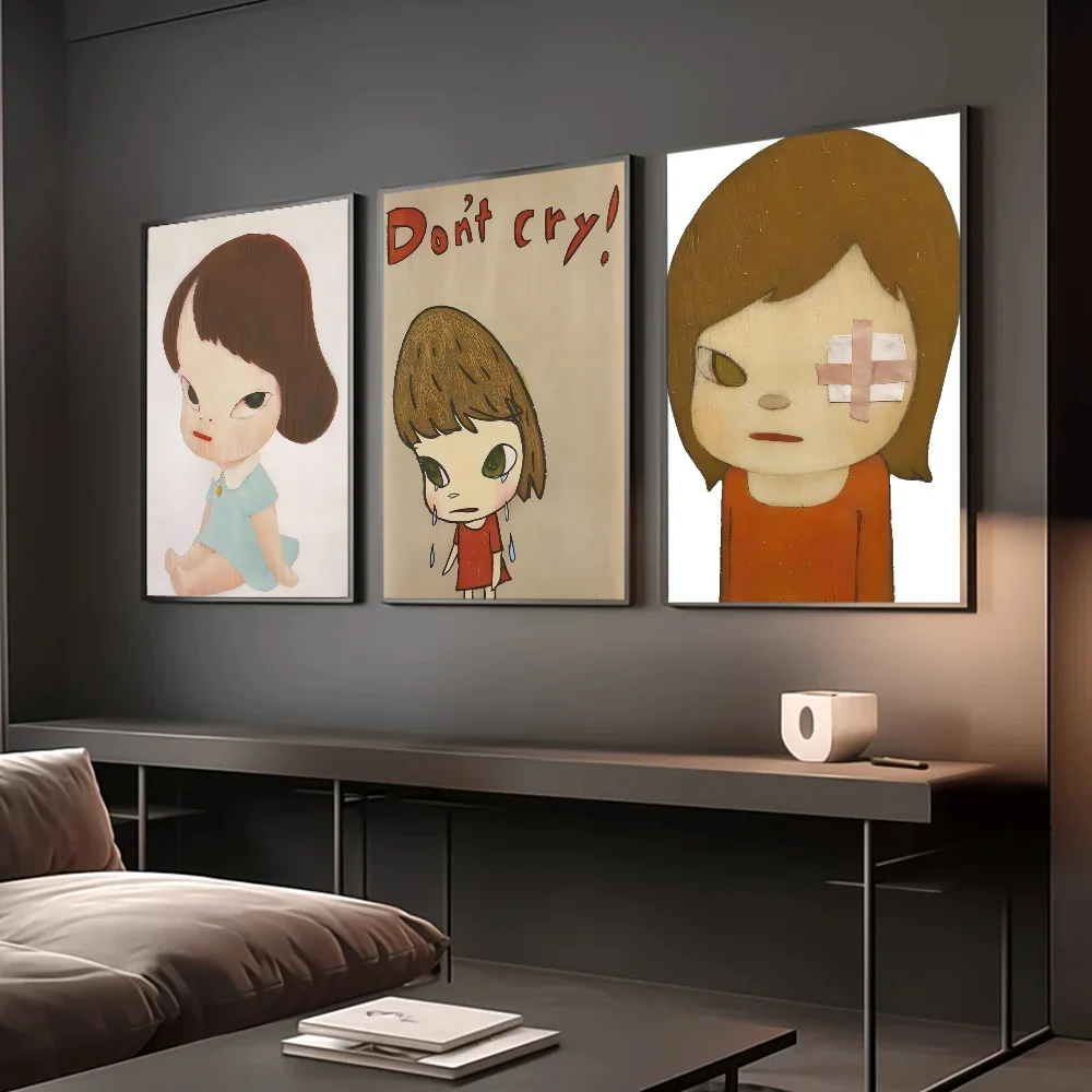 Yoshitomo Nara Sleepwalking Кукла Винтажный Классический Постер Белая Бумага HD Качество