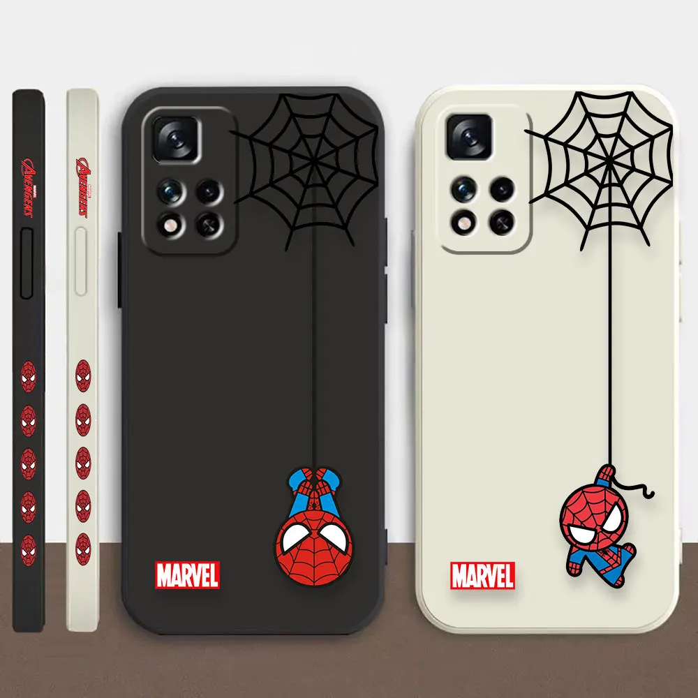 

Phone Case For Redmi Note 12 11 11T 11R 11S 10 9T 8 7 7S PRO PLUS 4G 5G Case Fundas Cqoues Shell Capa Marvel Cute SpiderMan Web