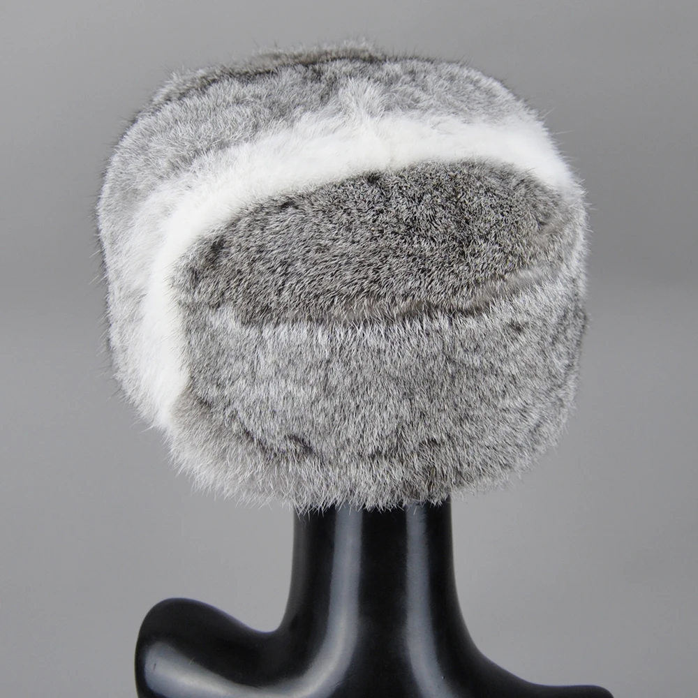 Лидер продаж мужская русская зимняя шапка-бомбер из кроличьего меха супер теплая