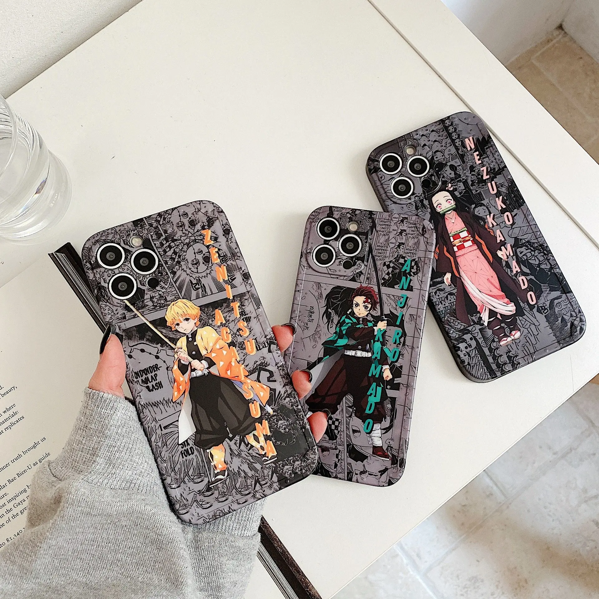 

Anime Demon Slayer Kamado Nezuko Tanjiro Zenitsu Phone Case for iPhone 14 13 12 11 Pro ProMax X Xs Xsmax Shockproof Soft Cover