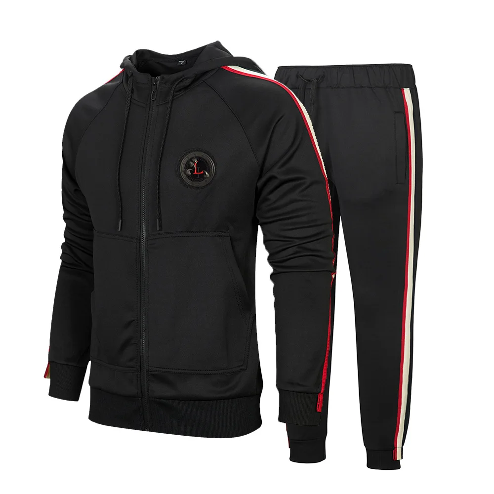 Spring Autumn Casual Tracksuits Men Spring Autumn Men's Tracksuit Sportswear Sets 2 Piece Zipper Hoodie + Sweatpants Sweatsuit