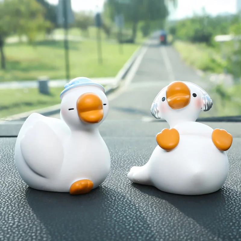 

Car Cute Duck Car Rearview Mirror Pendant Plaster Birthday Gift Car Decoration Car Products Interior Accessories