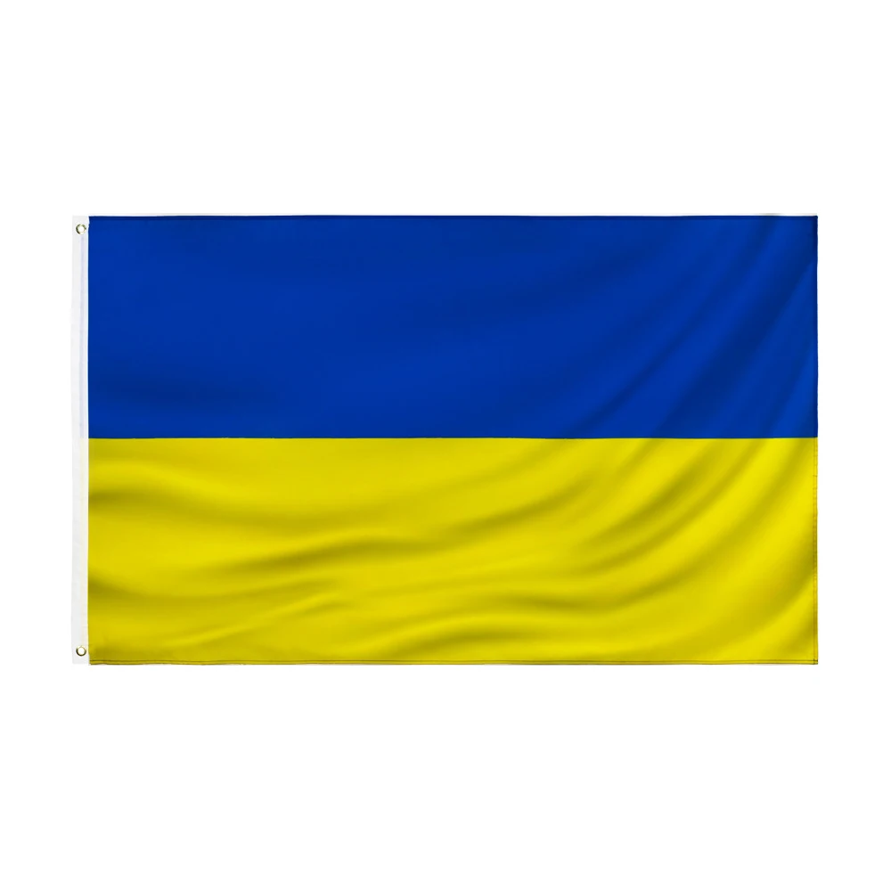 

Ukraine Flag 90x150cm Ukrainian National Flags Polyester Vivid Color and Fade Proof with Brass Grommets