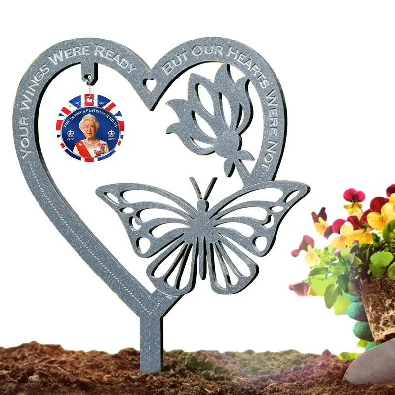 

Украшение в форме сердца с бабочкой, королева Елизавета II, памятный декор, погодозащищенная бабочка, памятные подарки