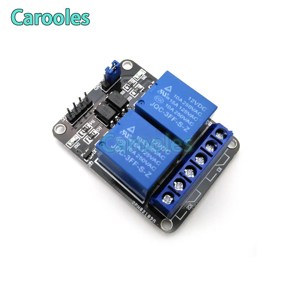 

5V Two 2 Channel Relay Module With Optocoupler For Arduino 8051 AVR PIC DSP ARM MSP430 TTL Logic AC 250V 10A DC 30V 10A