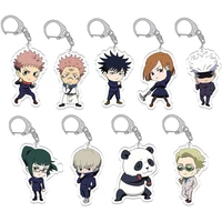 anime keychain jujutsu kaisen keychain cute key chain accessories bag pendant key ring acrylic cartoon fans gifts jewelry