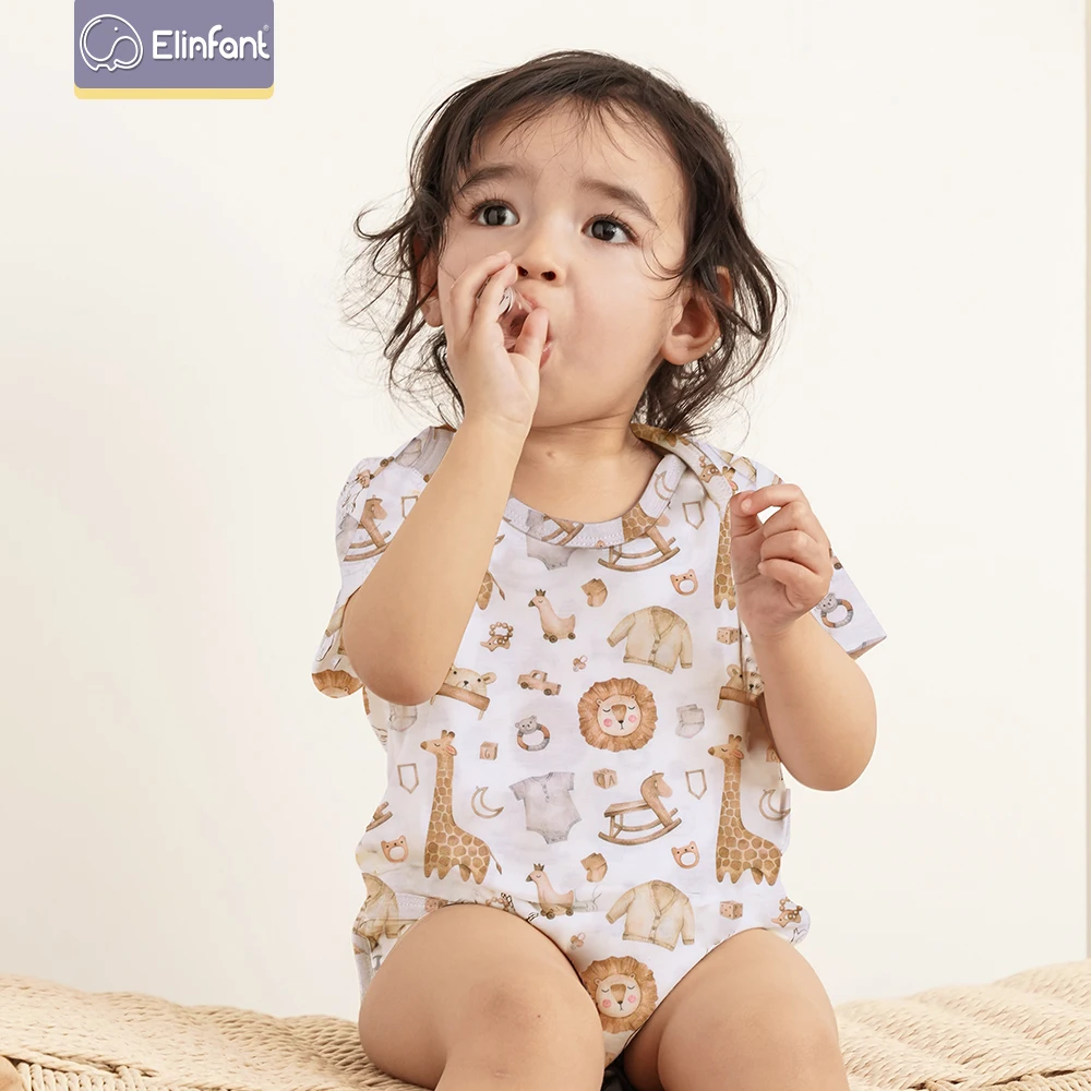 

Elinfant Polyester Baby Girls Boys Romper Fashion Rainbow Print Jumpsuits Spring Autumn Summer Baby Clothes