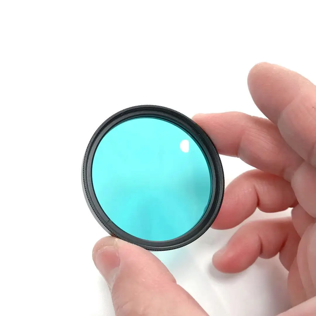 

Size Diameter 77mm Round With Metal Photo Ring Blue Color Filter Glass BG39 QB39 For Photography
