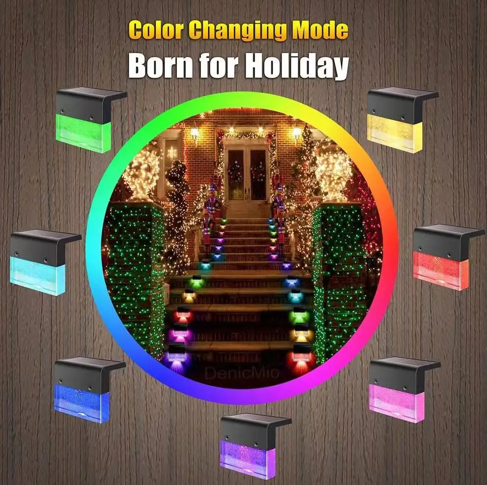 

Garden Solar Lights Outdoor Waterproof Solar Lights Garden Fence Lights Decorative Courtyard Stair Steps Landscape Lights