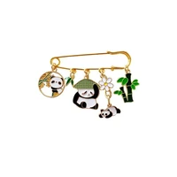 original alloy chinese style cute bamboo national treasure panda brooch national tide pin bag badge badge couple accessories