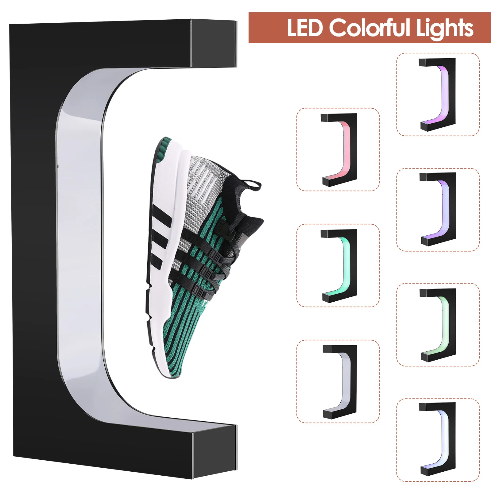 

Floating Shoe Display Stand Levitating Shoe Display Stand 16 Colors LED Light for Shoes Collecter Sneakers Rack Shoestore
