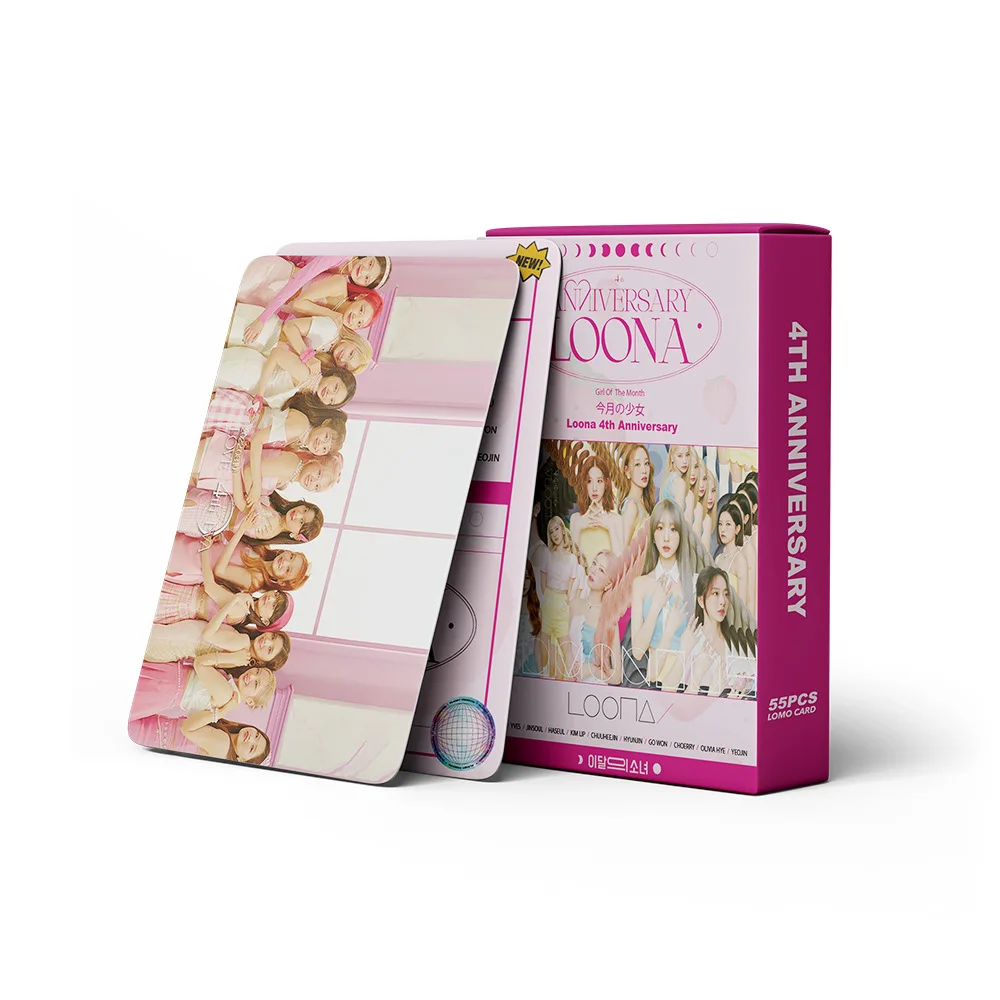 

Kpop Idol 55 шт./компл. Lomo карты LOONA 4-я Юбилейная Фотокарточка открытка для коллекции поклонников