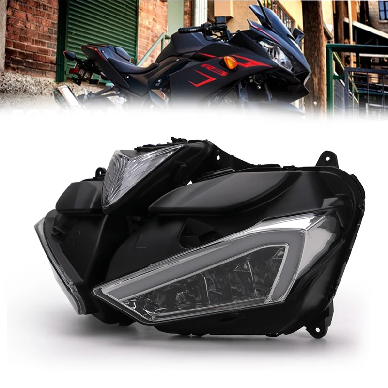 

Светодиодная мотоциклетная фара R3 R25 в сборе, декоративные атмосферные лампы для Yamaha R3 R25 2013-2016 2017.