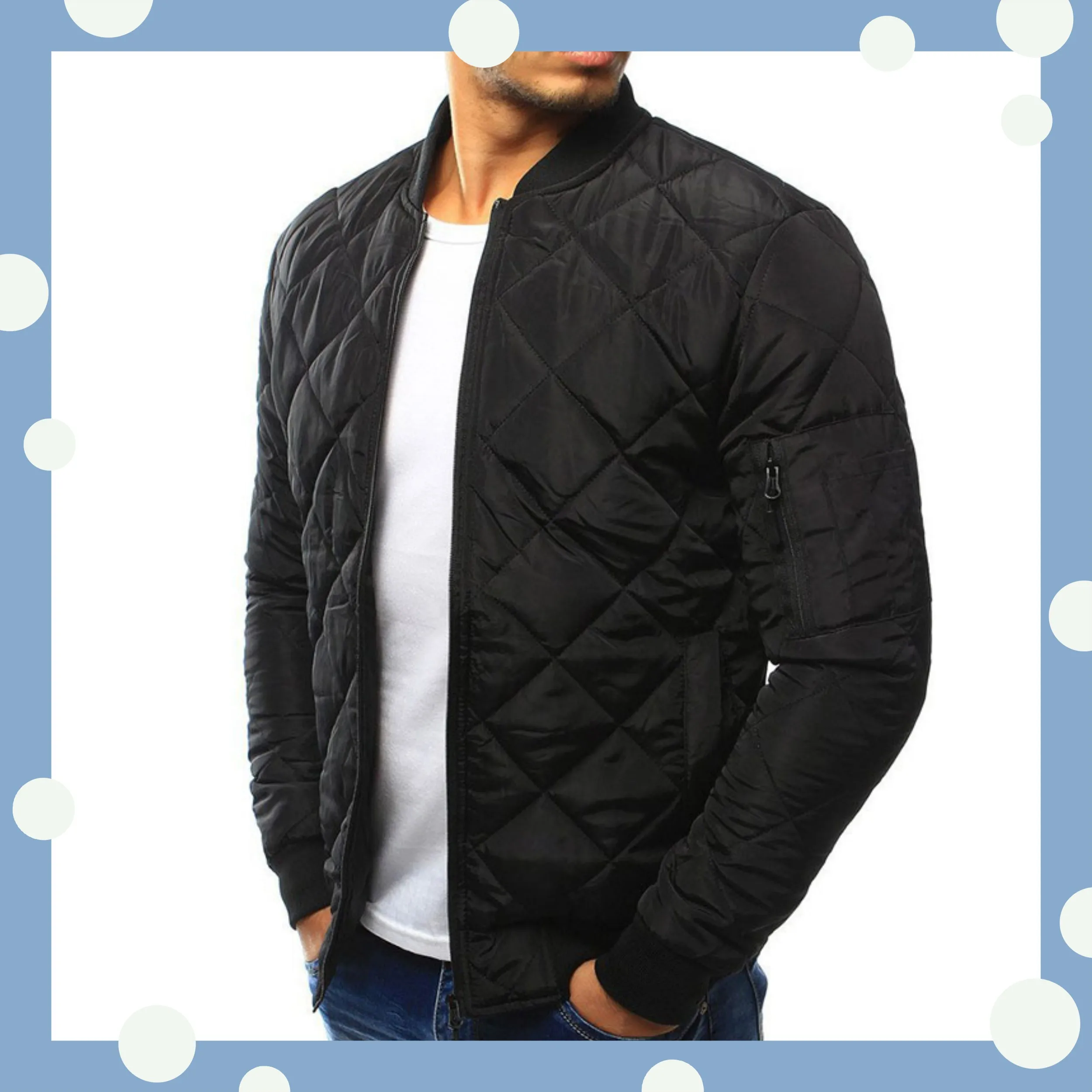 

Ветровка мужская зимняя, на молнии, с подкладкой, теплая