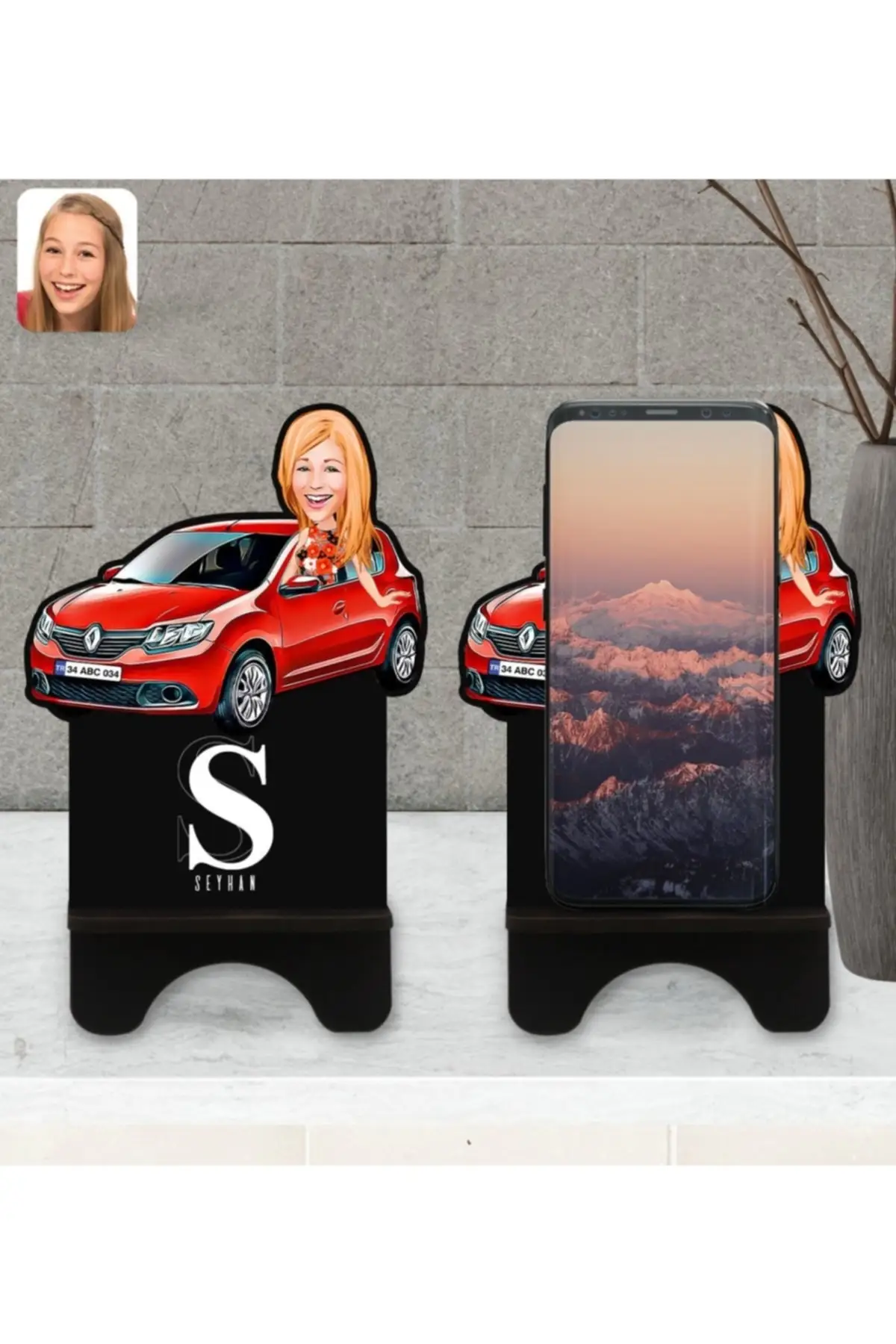 

Personalized women's 3d Wooden Trinket And Name Gold Daisy key-41