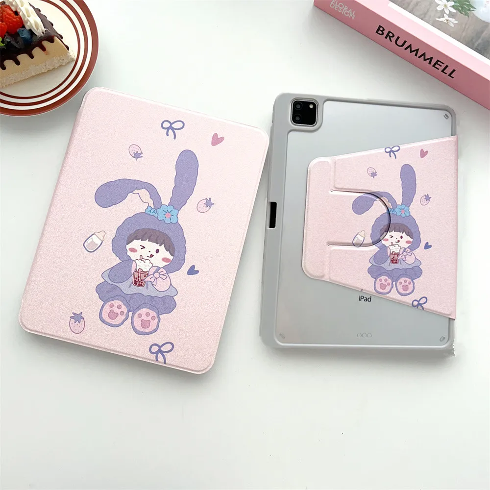 

Cute Rabbit Case for IPad 10th 10.9 iPad Pro 11 10.5 9.7 6th Air 5 4 Generation 10 9 Mini6 2021 Cover Cases with Pencil Holder