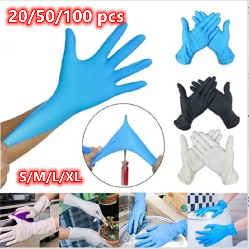 

Перчатки нитриловые одноразовые латексные, 20/50/100 шт., размеры S, M, L, XL