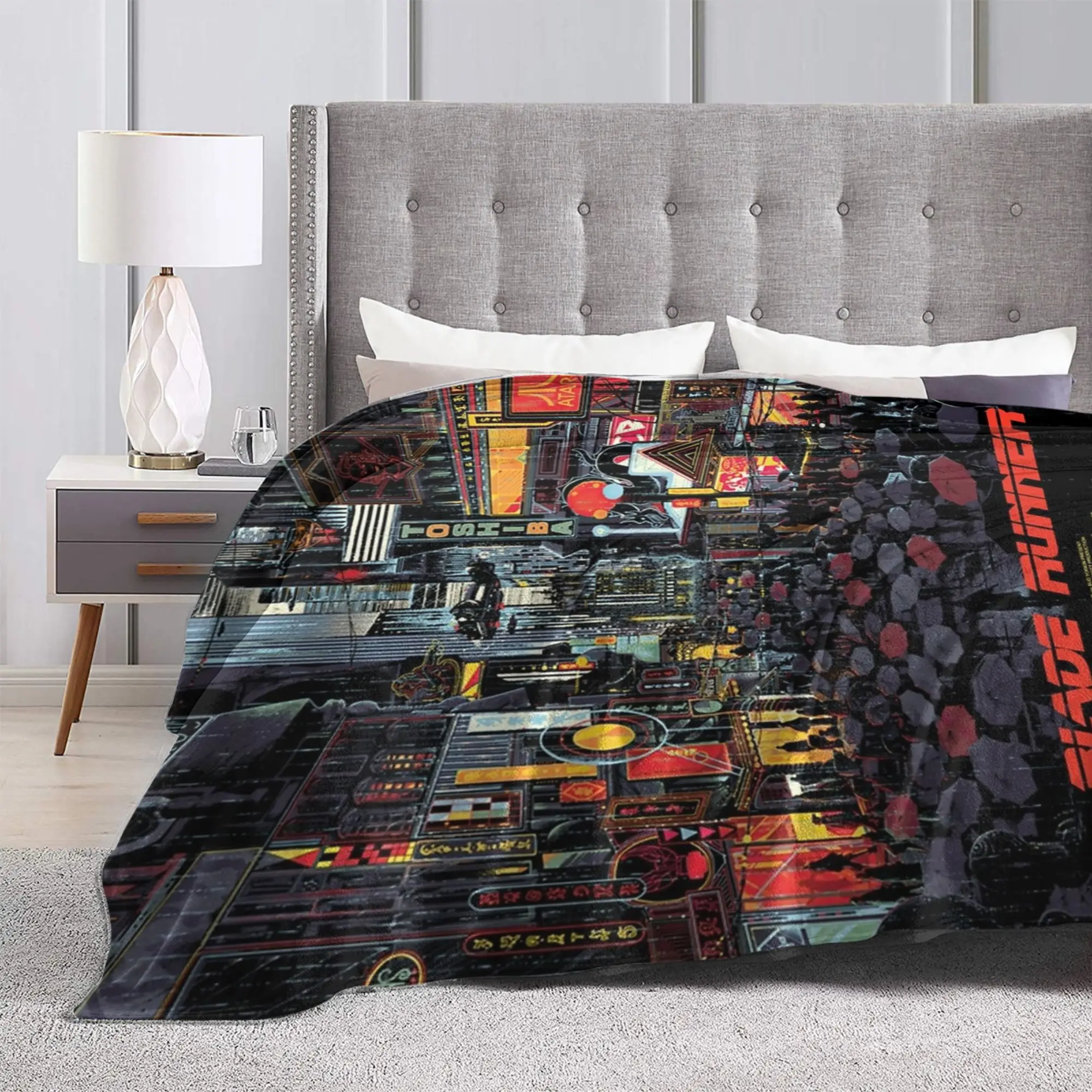 Фото Пледы Blade Runner из фланели с принтом, многофункциональные мягкие пледы-накидки для дивана, офиса, плюшевые тонкие одеяла №4