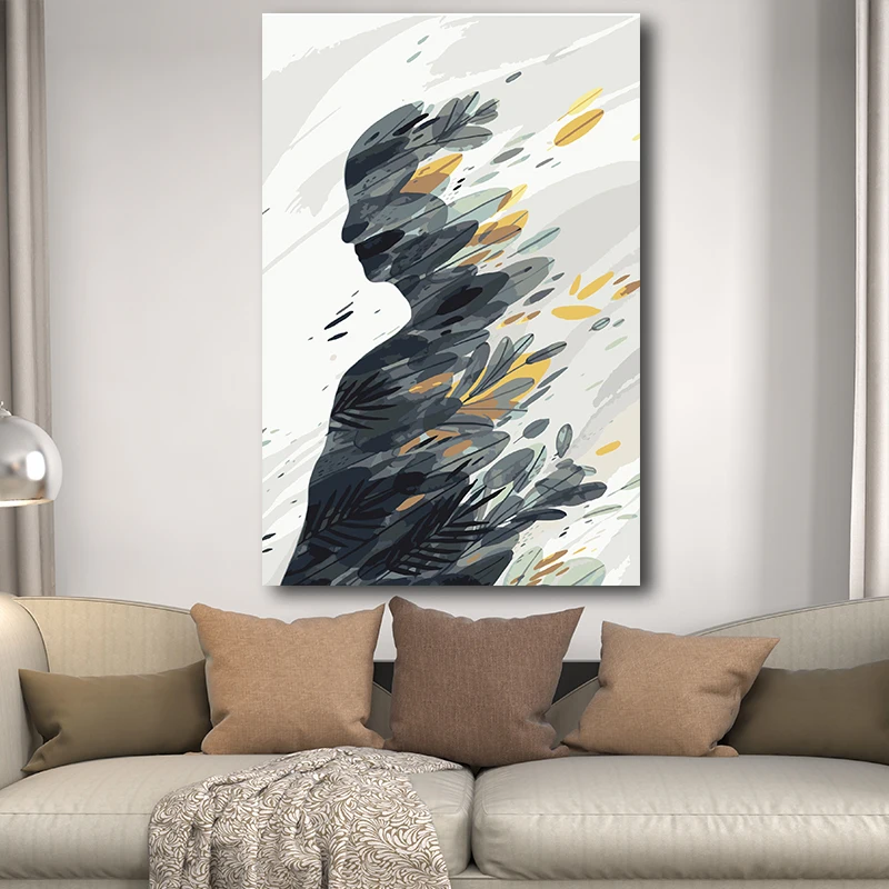 

Набор для рисования по номерам на холсте, с абстрактным рисунком