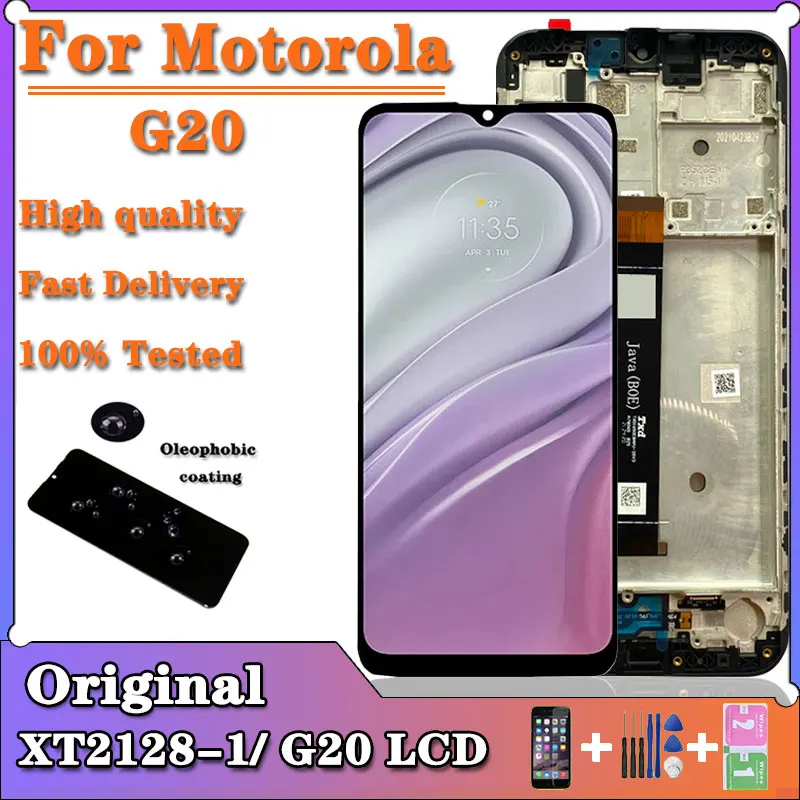 100% Test For Motorola Moto G20 Lcd Screen Display Touch Digitizer Assembly For Moto G20 LCD XT2128-1 XT2128-2 Display