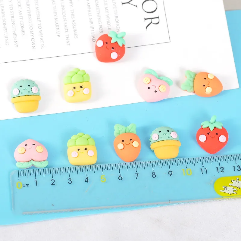 1 шт. Мультяшные фрукты толстые аксессуары персик ананас редис патчи мобильный