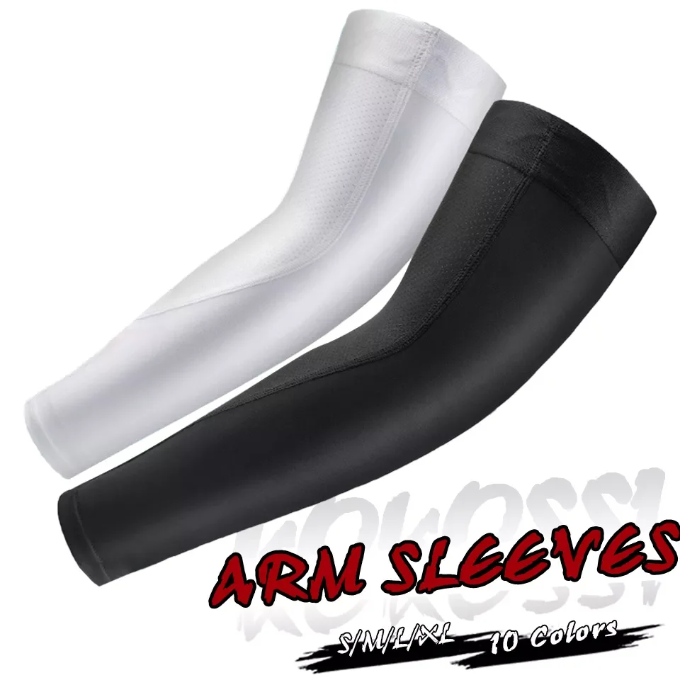 2Pcs Arm Sleeves Sports Safety Running Warmers Sun UV Protection Hand Sleeve Cover Cooling Warmer for Golf Cycling Fishing