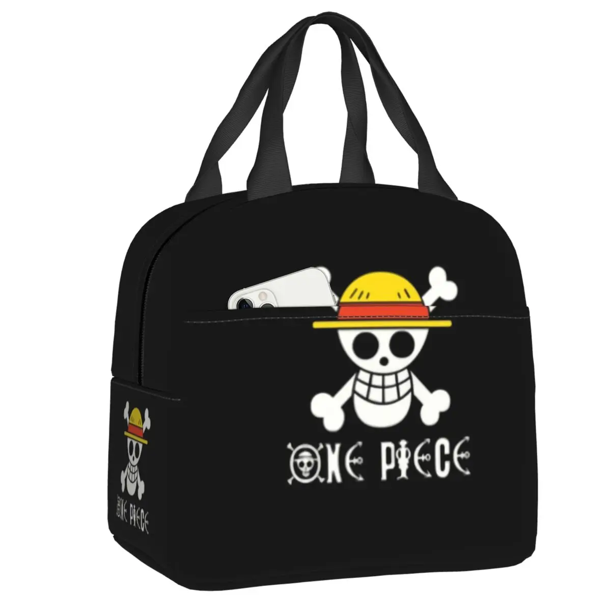 

Strawhat One Pieces Insulated Lunch Bags for School Office Anime Manga Resuable Thermal Cooler Lunch Box Women Kids