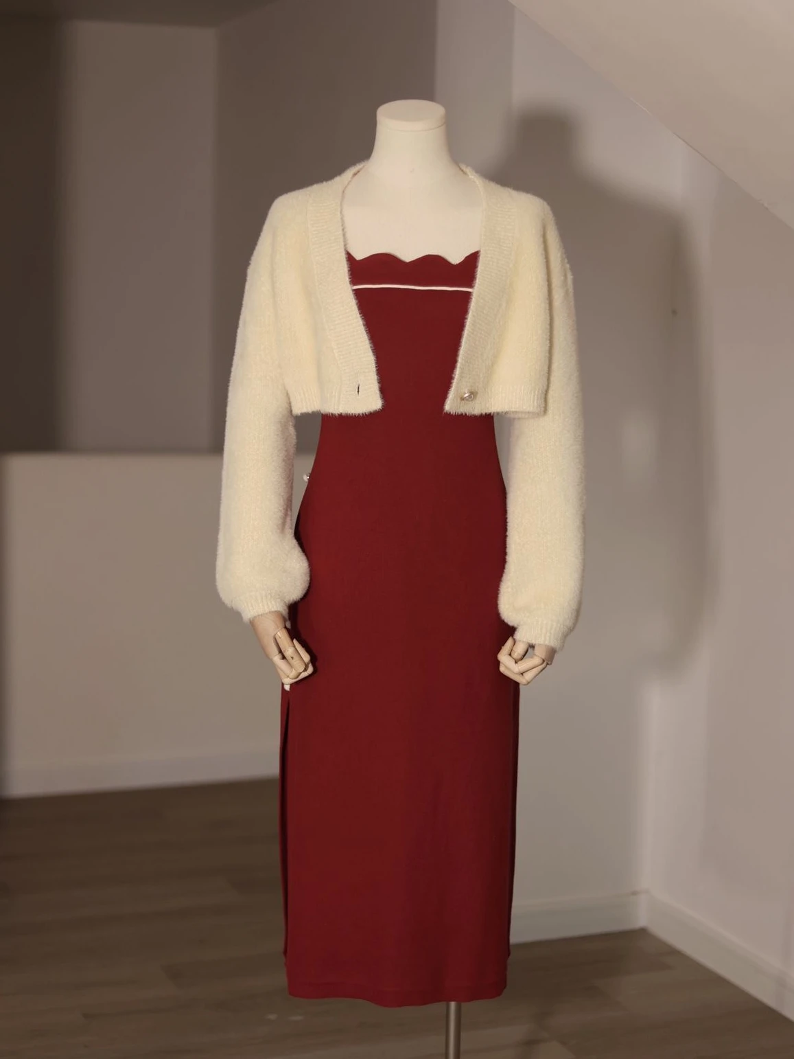 Meoji изящный пушистый короткий белый флисовый вязаный кардиган маленький