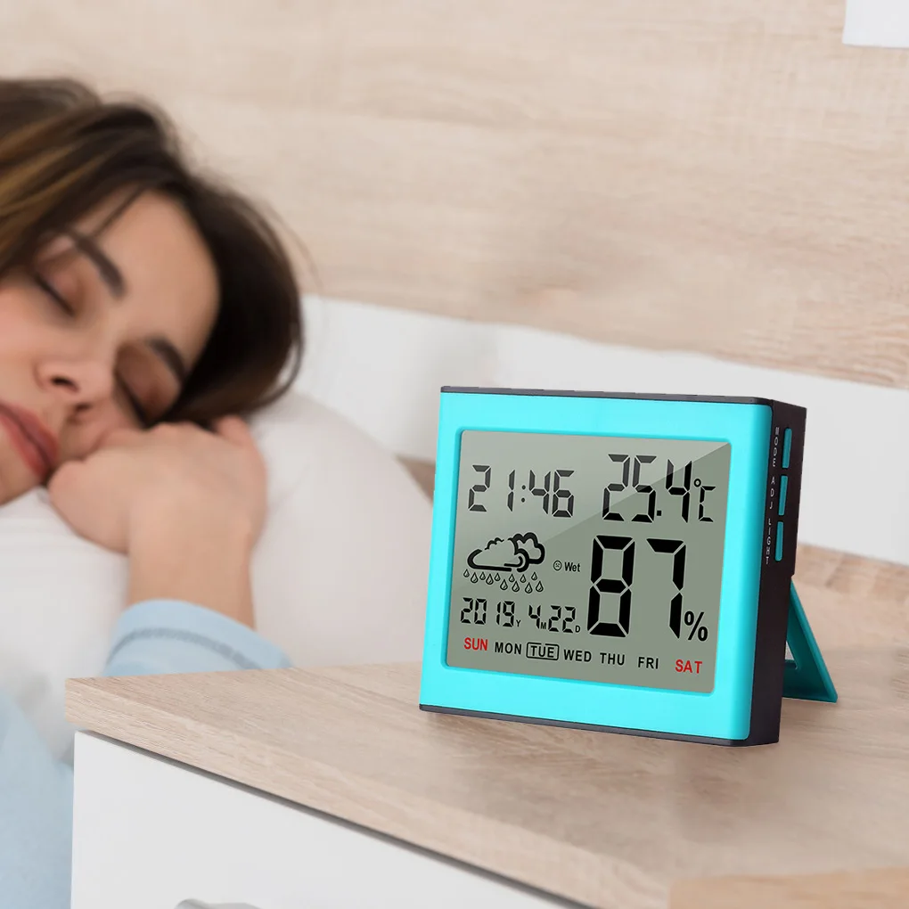 thermometer adjustable electronic hygrometer with bracket hanging detector weather station temperature humidity meter free global shipping